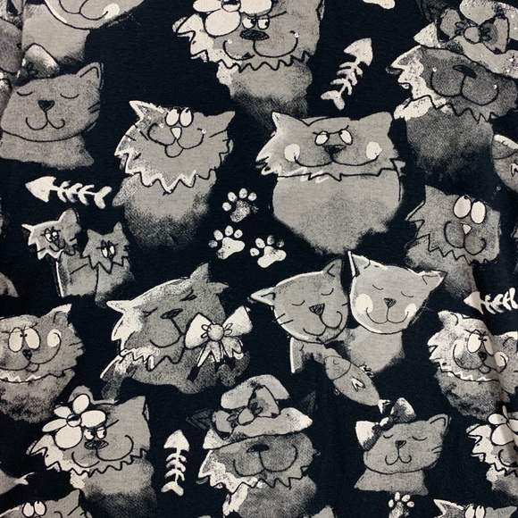 Jess & Jane Womens Cat Meadley Top Sz Small Rhinestones Black Cotton knit USA - Picture 7 of 15